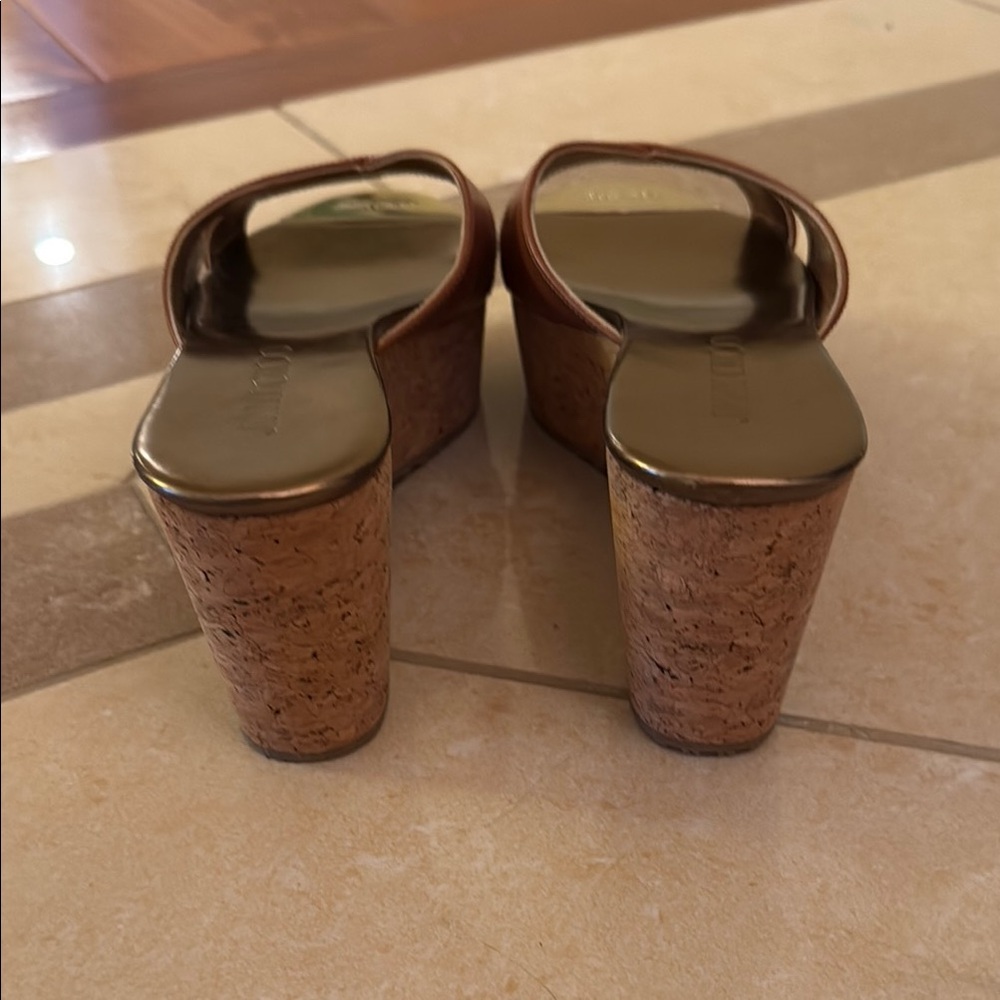 Jimmy Choo Brown and Gold Mules - Picture 6 of 8
